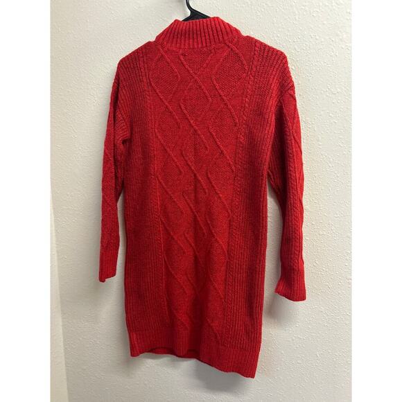 LOFT Red Women’s Sweater Knit Ribbed Dress Size XS - Picture 8 of 10